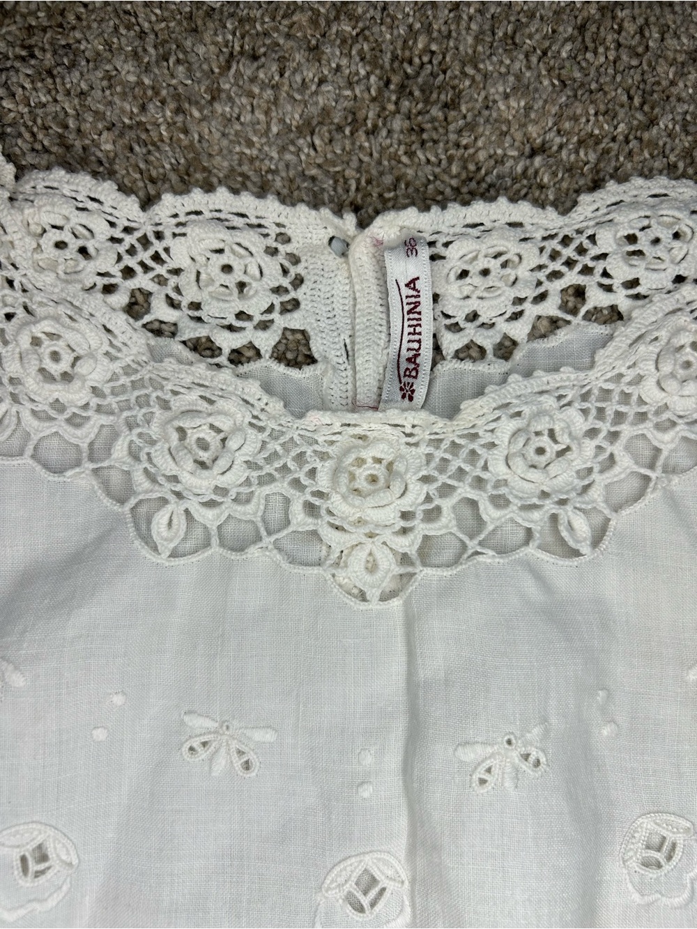 Women’s White Eyelet Trim Short Sleeve Tee